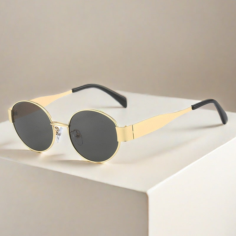 Vintage Oval Metal Frame Sunglasses - view 1