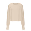 Open Cross Back Cropped Knit Top - Apricot