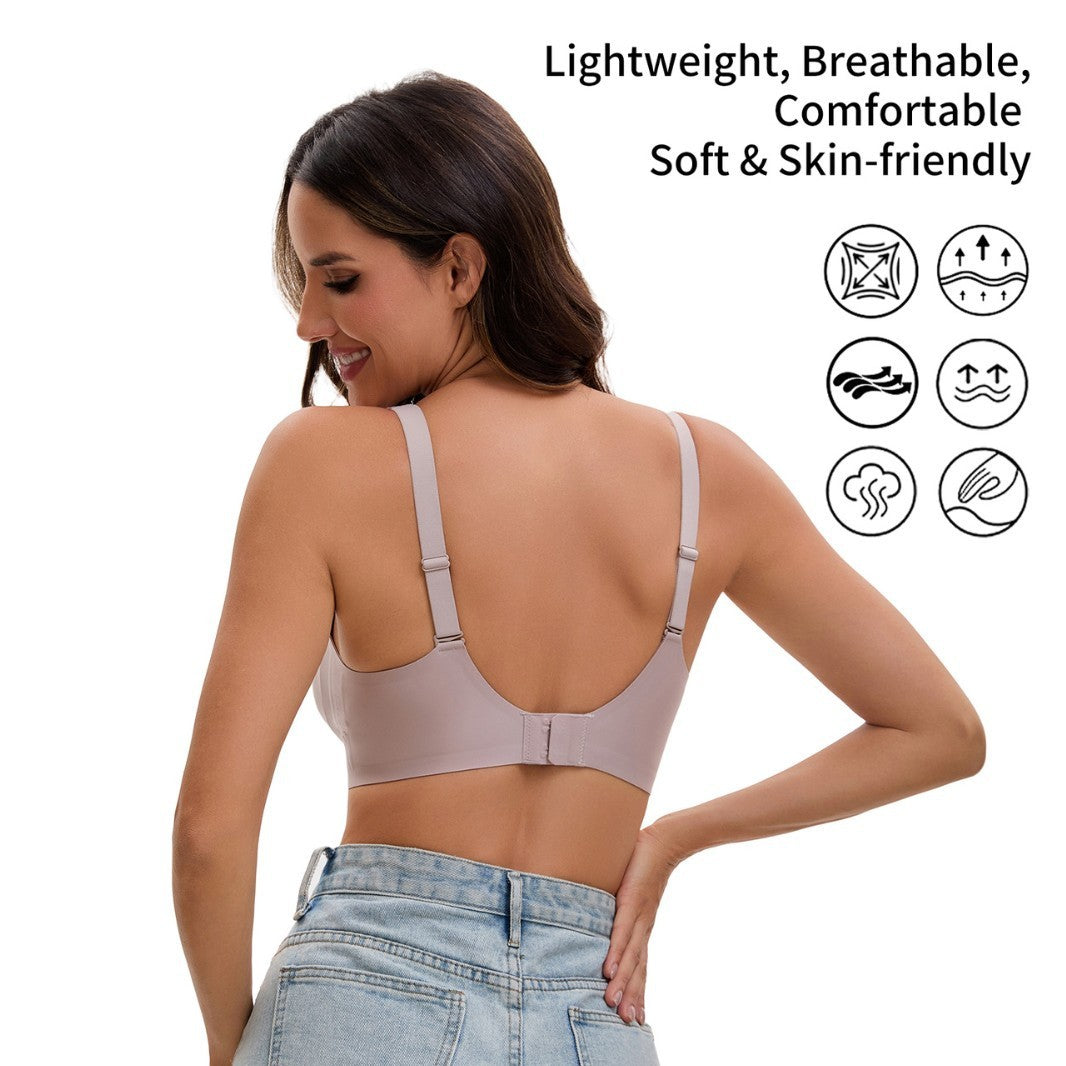 Seamless Wireless V Neck Padded T-Shirt Bra