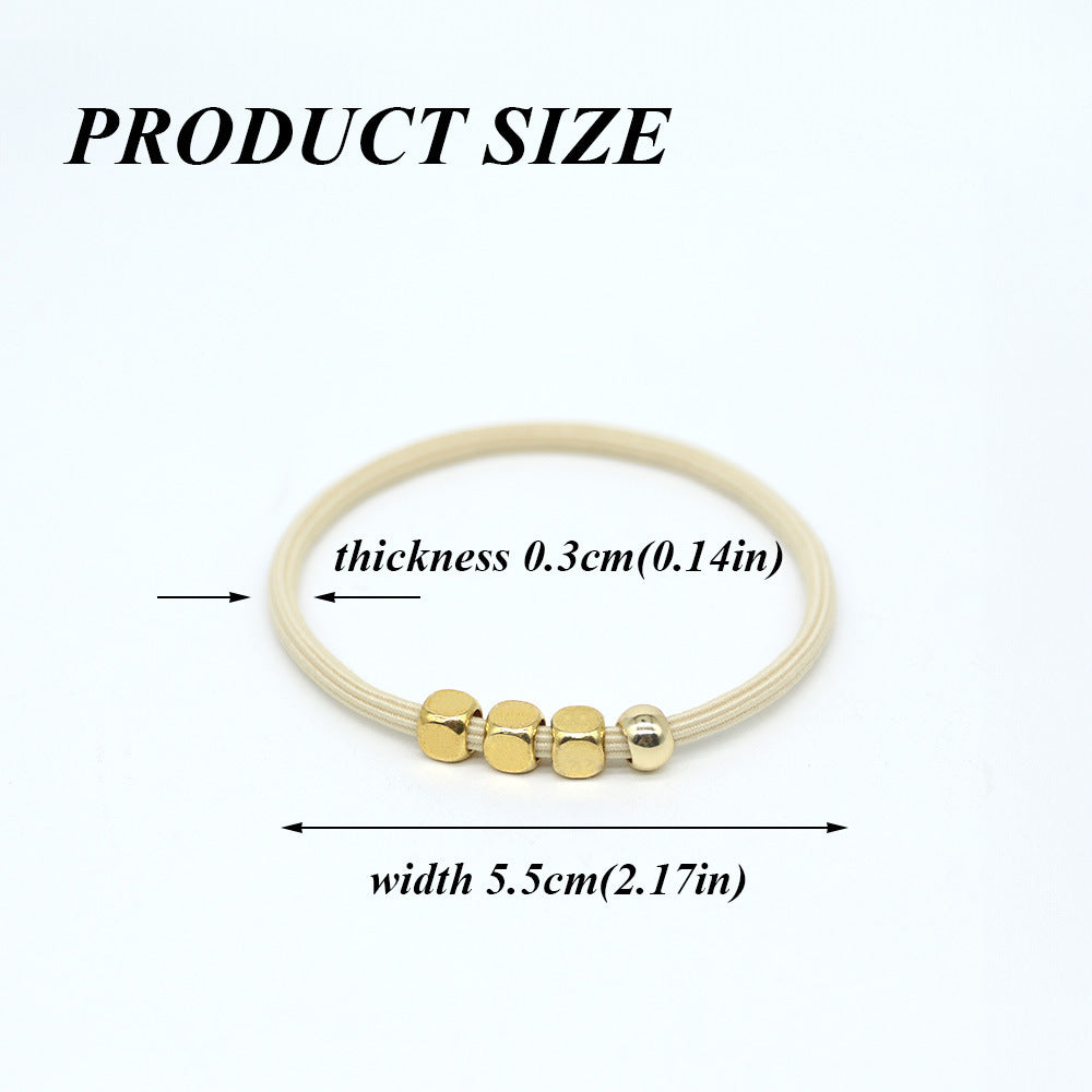 Beaded Elastic Hair Tie Bracelet Set - view 1