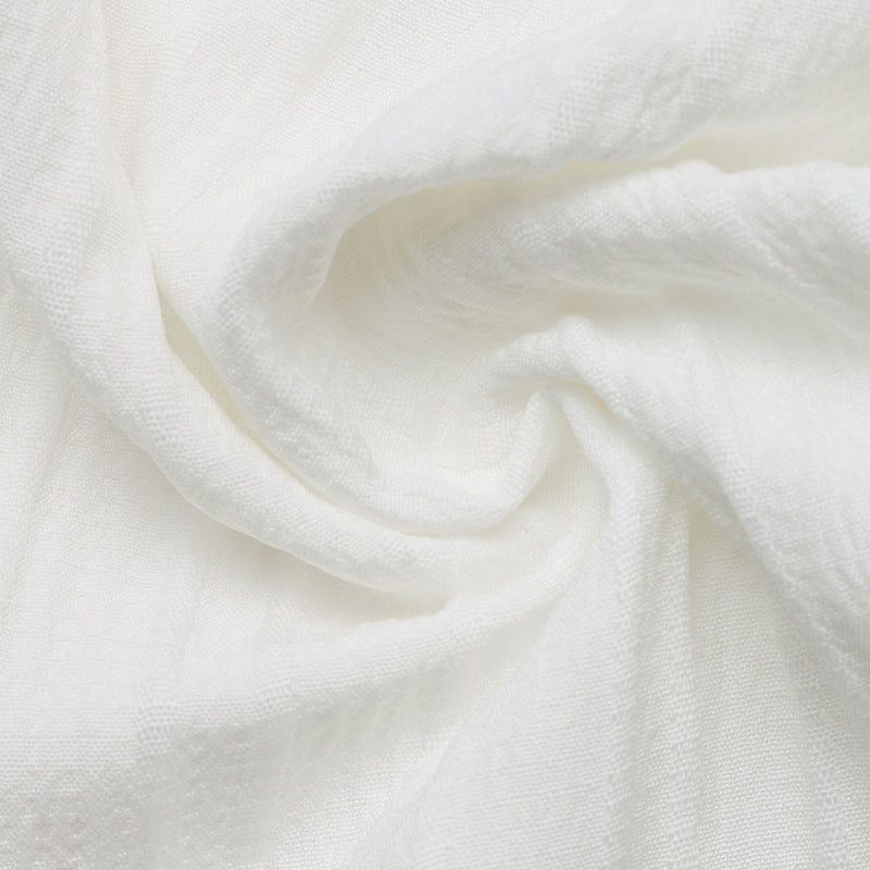 Crochet Lace Yoke Mock Neck Button Front Blouse - White - 1