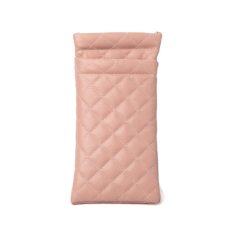 Quilted Snap Top Sunglasses Pouch - Pink - 1
