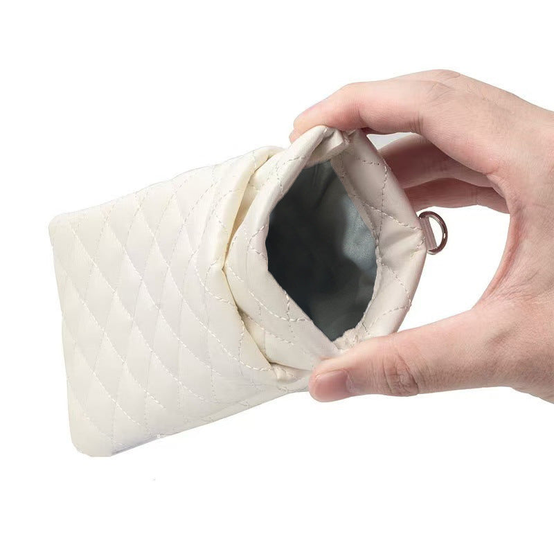 Quilted Snap Top Sunglasses Pouch - White - 1