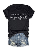 Perfectly Imperfect Hand Script Slogan Tee - Black