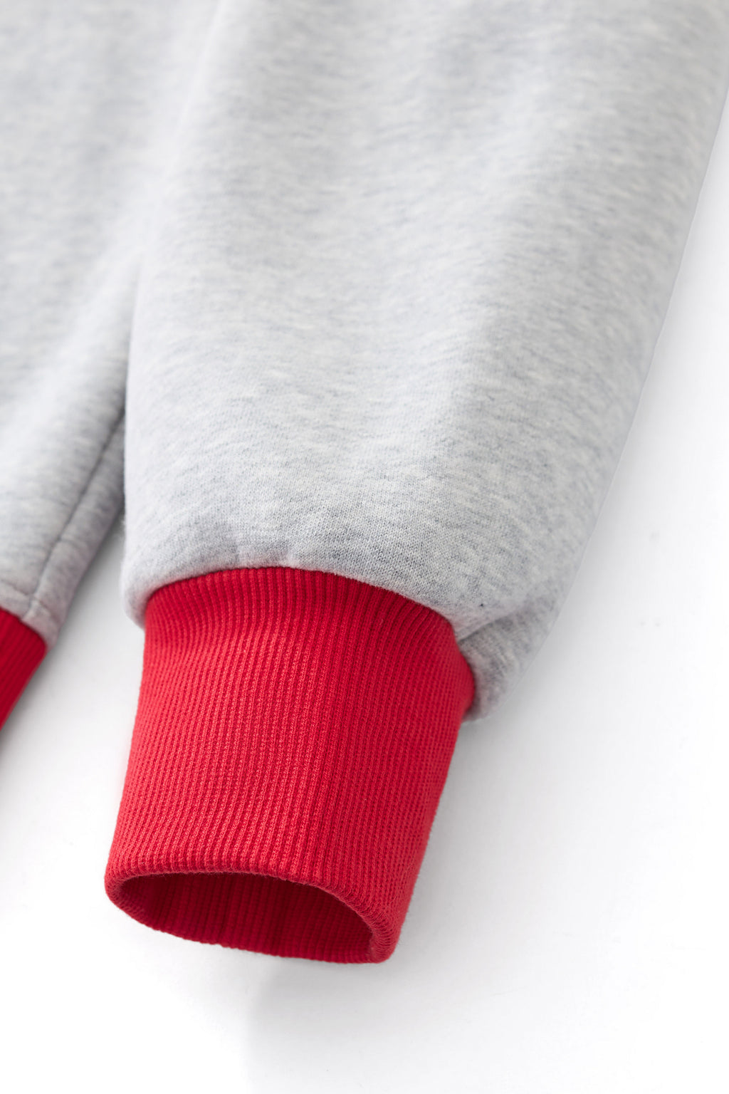Contrast Trim Mock Neck Sweatshirt - Grey - 9