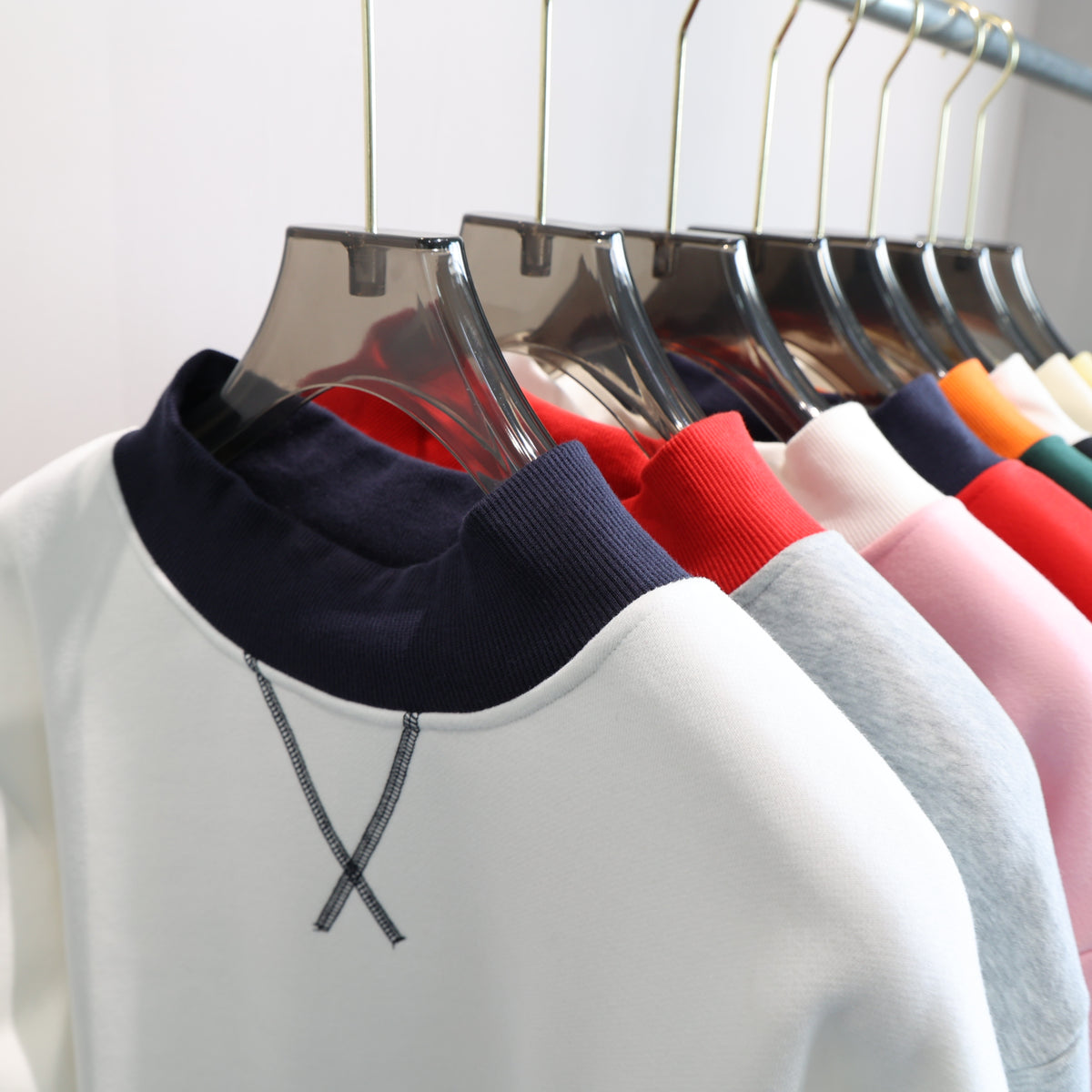 Contrast Trim Mock Neck Sweatshirt - view 1