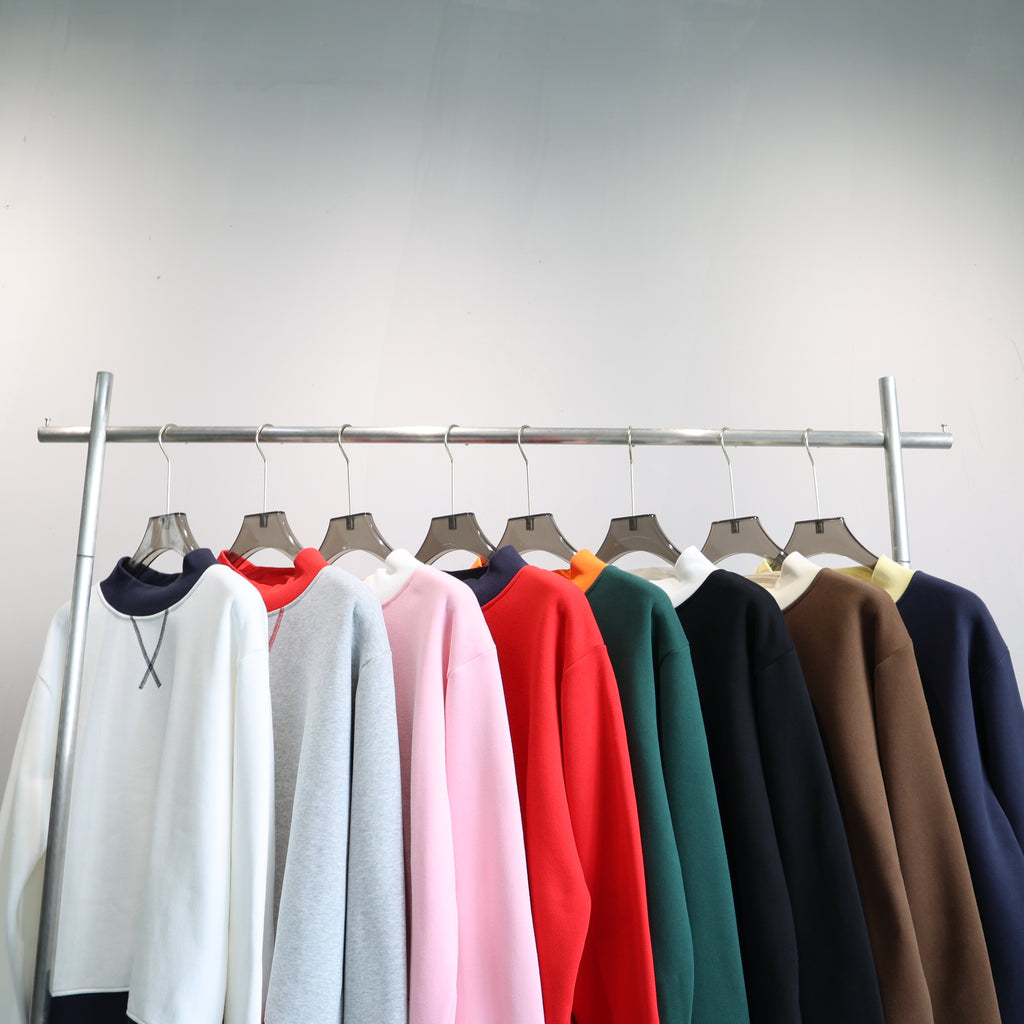 Contrast Trim Mock Neck Sweatshirt - view 2