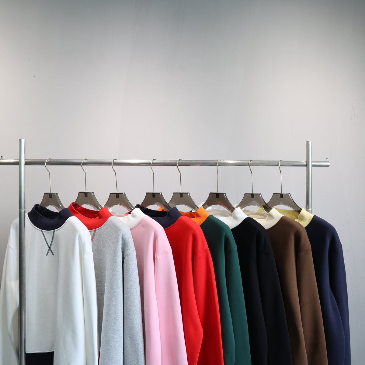 Contrast Trim Mock Neck Sweatshirt - view 6