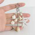 Starfish Mermaid Tail Bag Charm Keychain - White