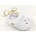 Crystal Clog Charm Keychain With Tassel - White