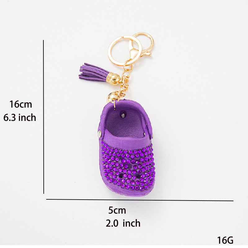 Crystal Clog Charm Keychain With Tassel - view 2
