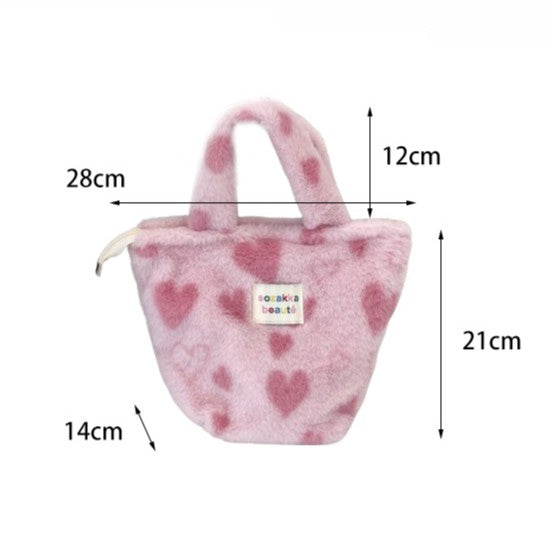 Fuzzy Plush Mini Handle Tote Bag - view 1