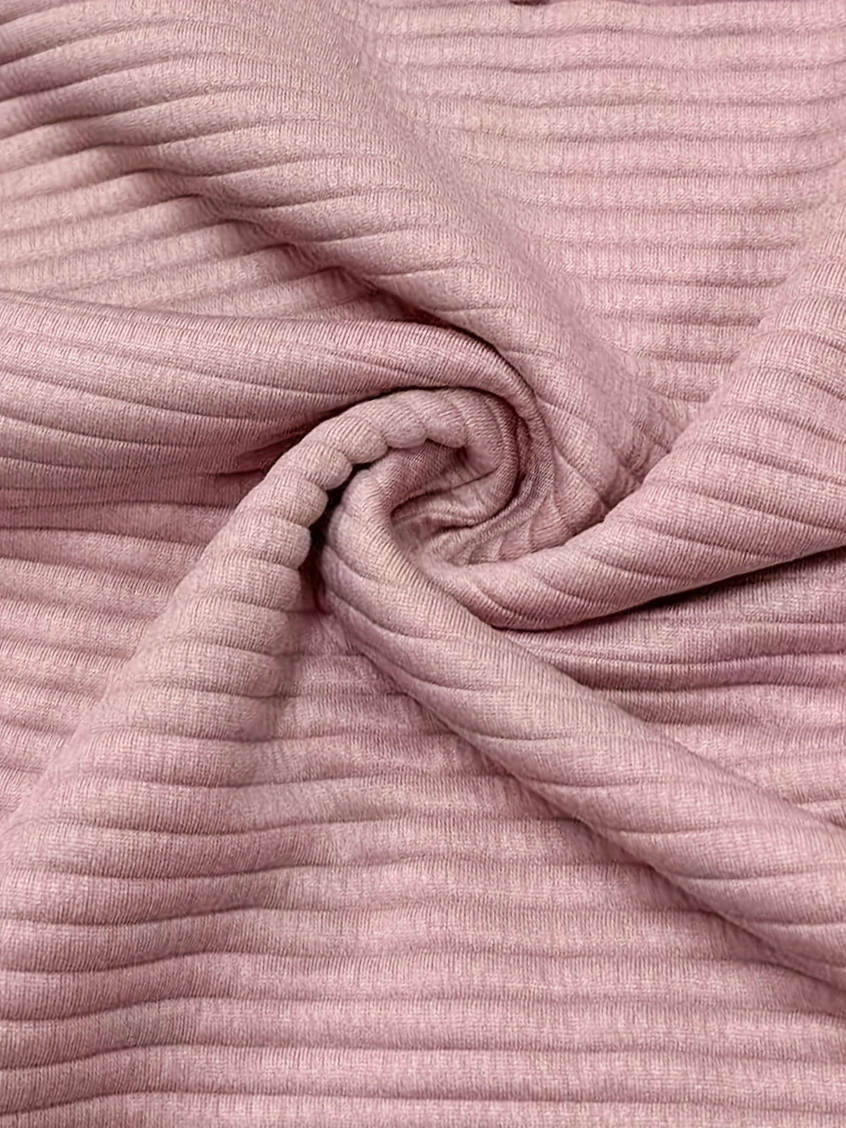 Textured Rib Half Zip Collared Sweatshirt - Pink - 3