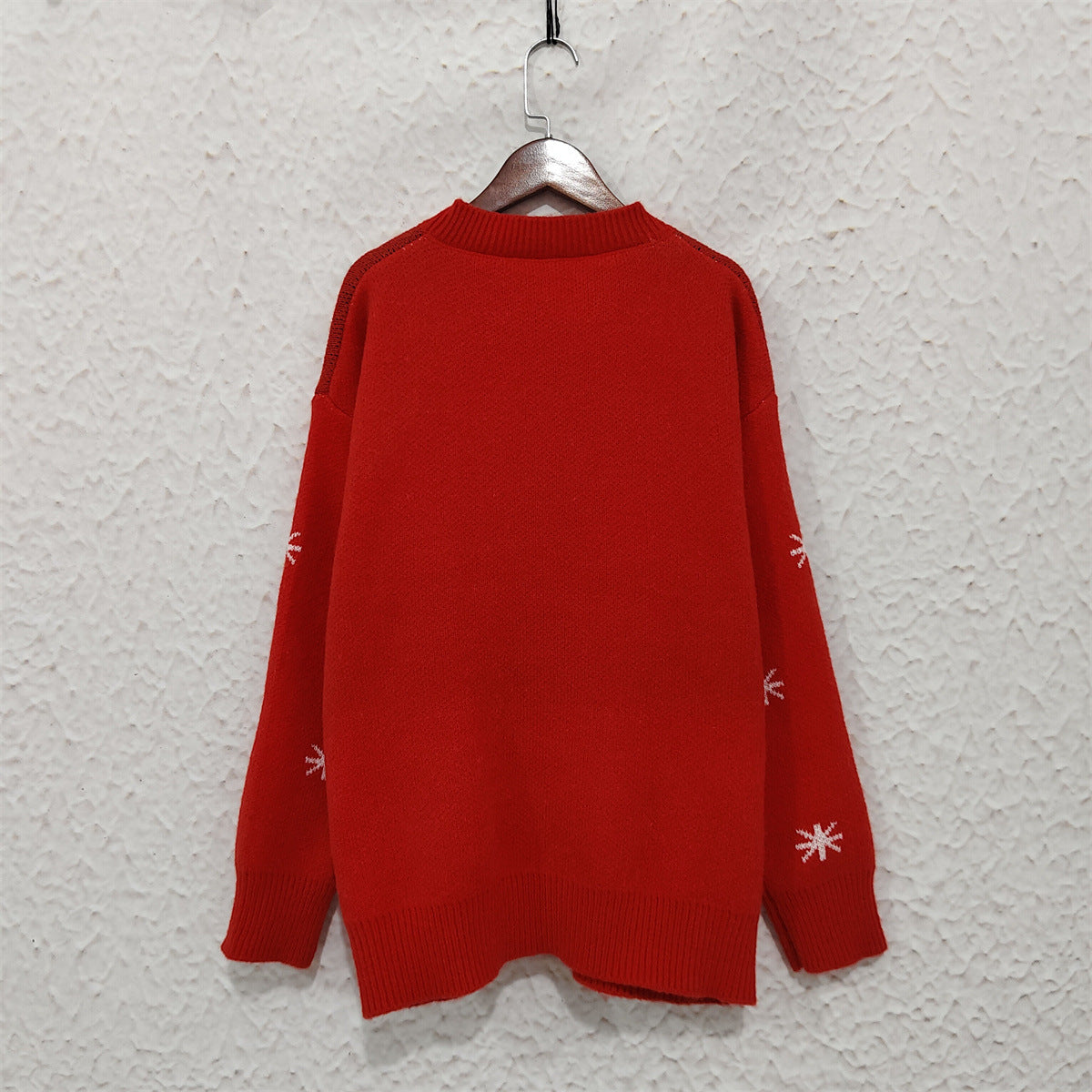 Deer In Glasses Novelty Knit Sweater - Red - 2
