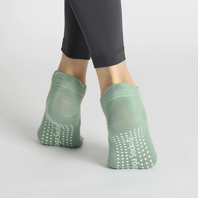 Low Cut Grip Socks With Open Instep - Green - 2