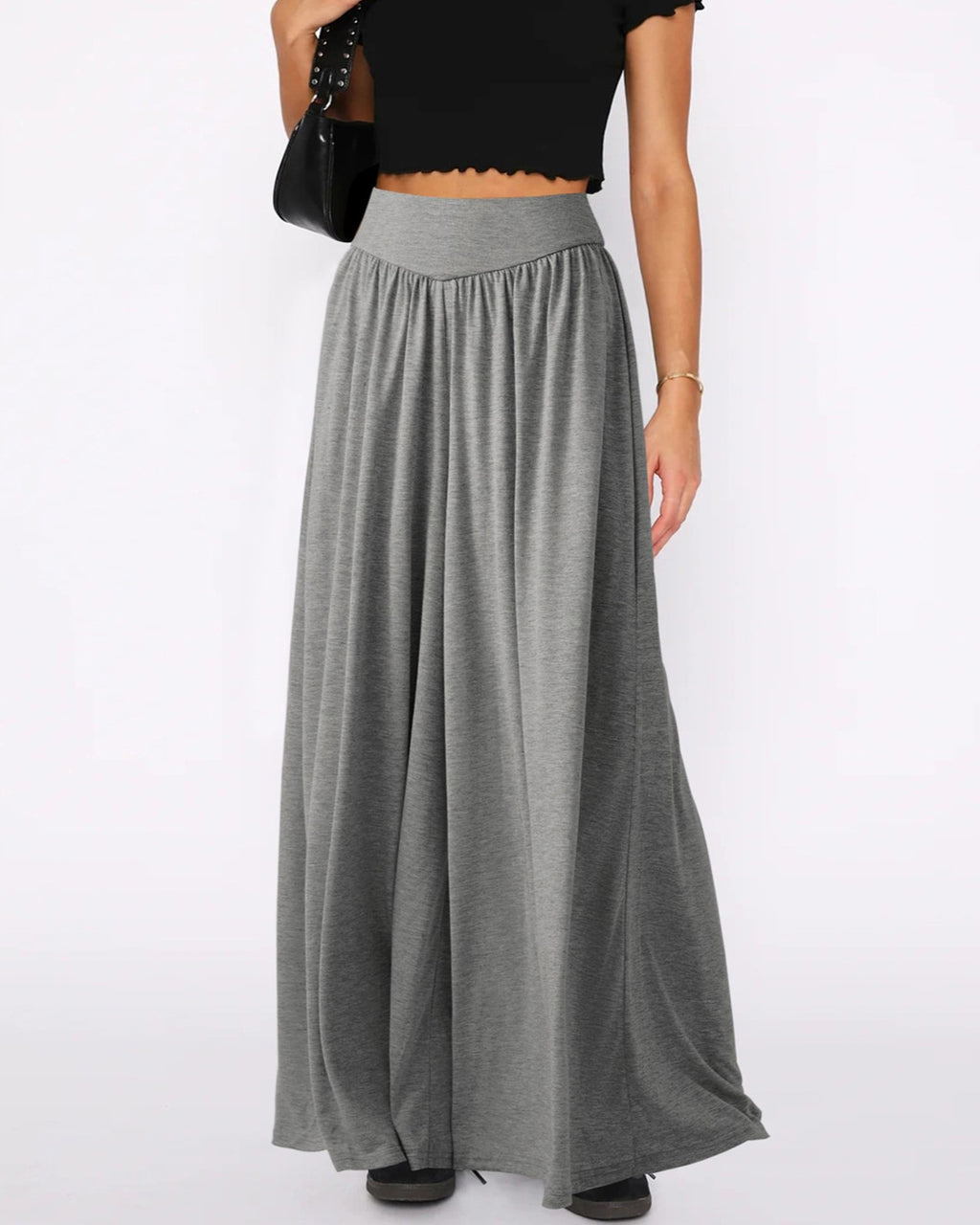 Flowy Palazzo Pants With Smocked Waist
