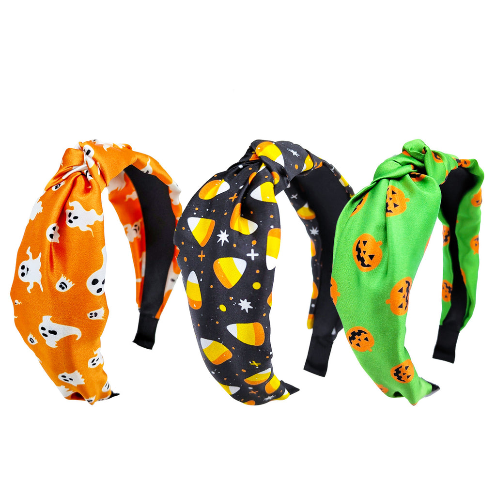 Knotted Halloween Print Wide Headband