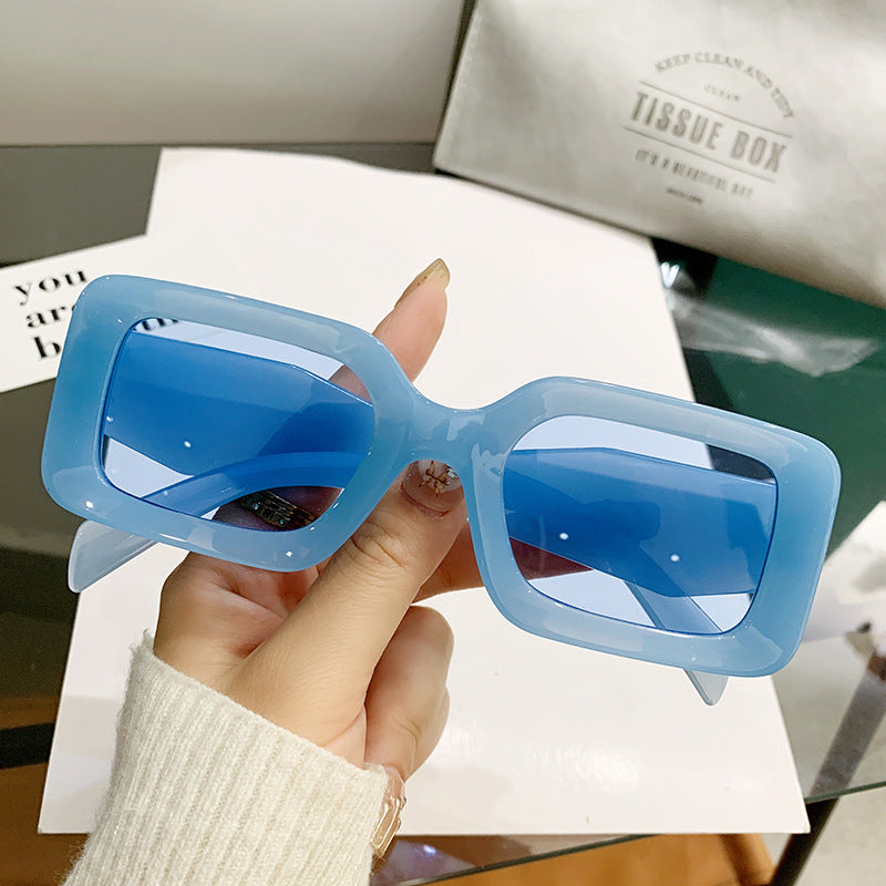 Candy Acetate Rectangle Sunglasses - Blue
