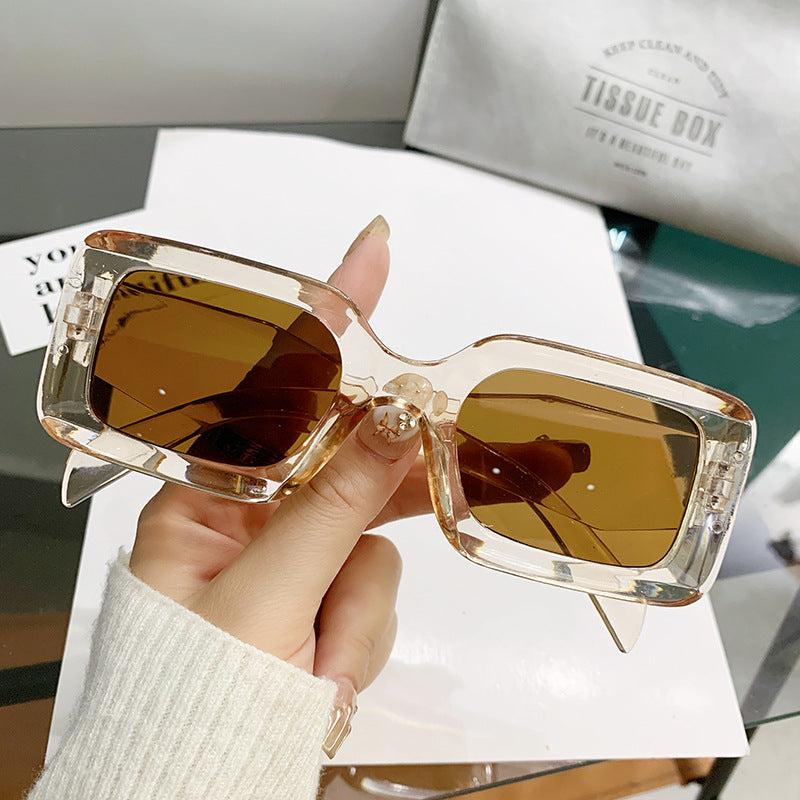 Candy Acetate Rectangle Sunglasses - Champagne