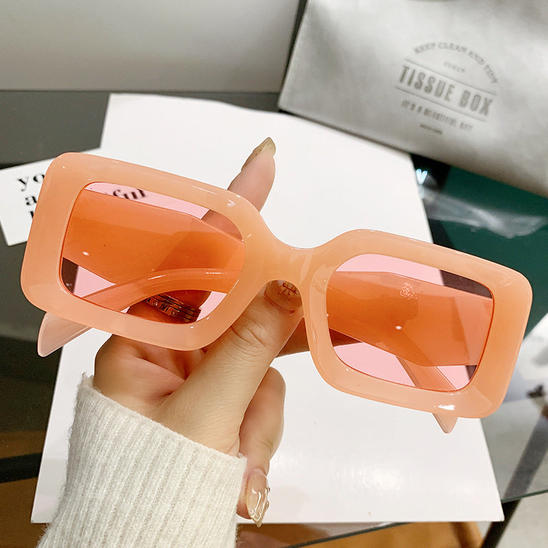 Candy Acetate Rectangle Sunglasses - Pink