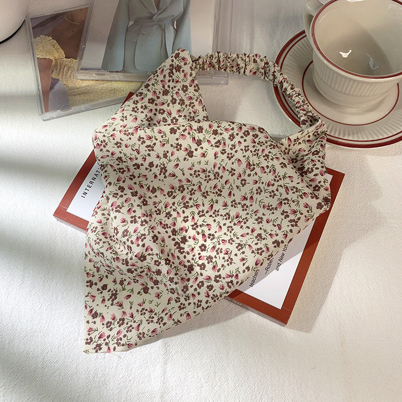 Ditsy Floral Triangle Scarf Headband - White