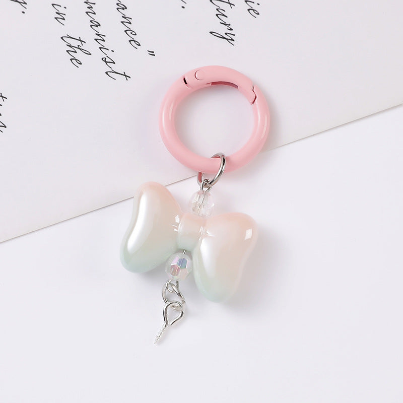 Glossy Bow Star Charm Keychain - Gradient01
