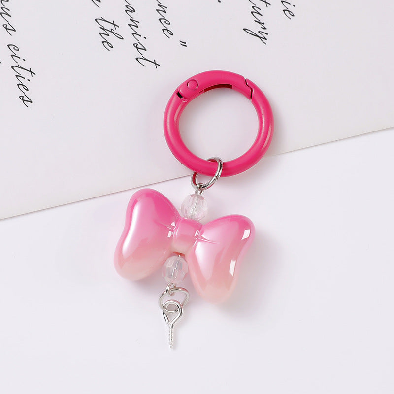 Glossy Bow Star Charm Keychain - Gradient02
