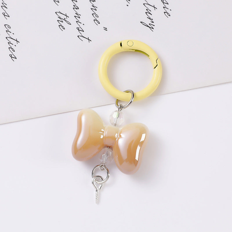 Glossy Bow Star Charm Keychain - Gradient05
