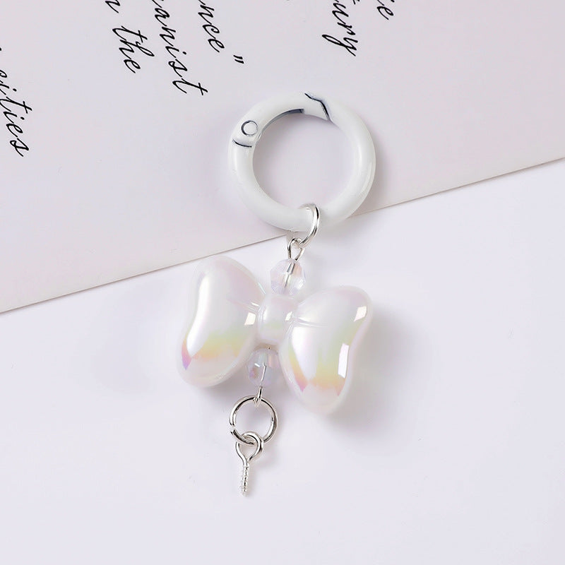 Glossy Bow Star Charm Keychain - Gradient06