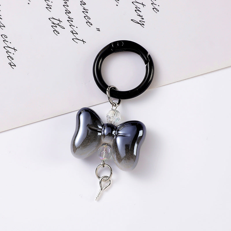 Glossy Bow Star Charm Keychain - Gradient07