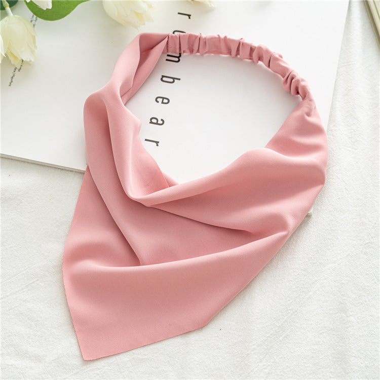 Solid Satin Bandana Head Scarf - Pink