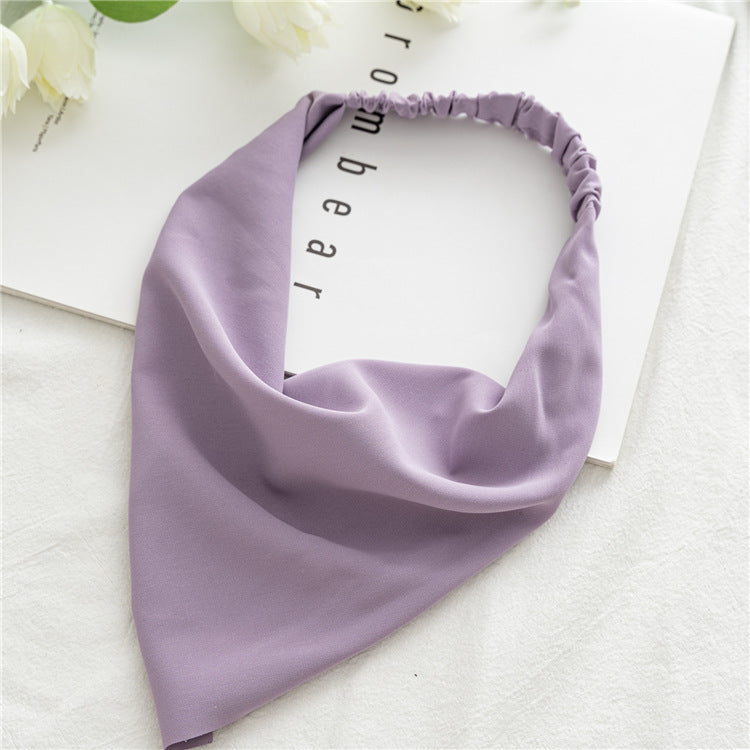Solid Satin Bandana Head Scarf - Purple