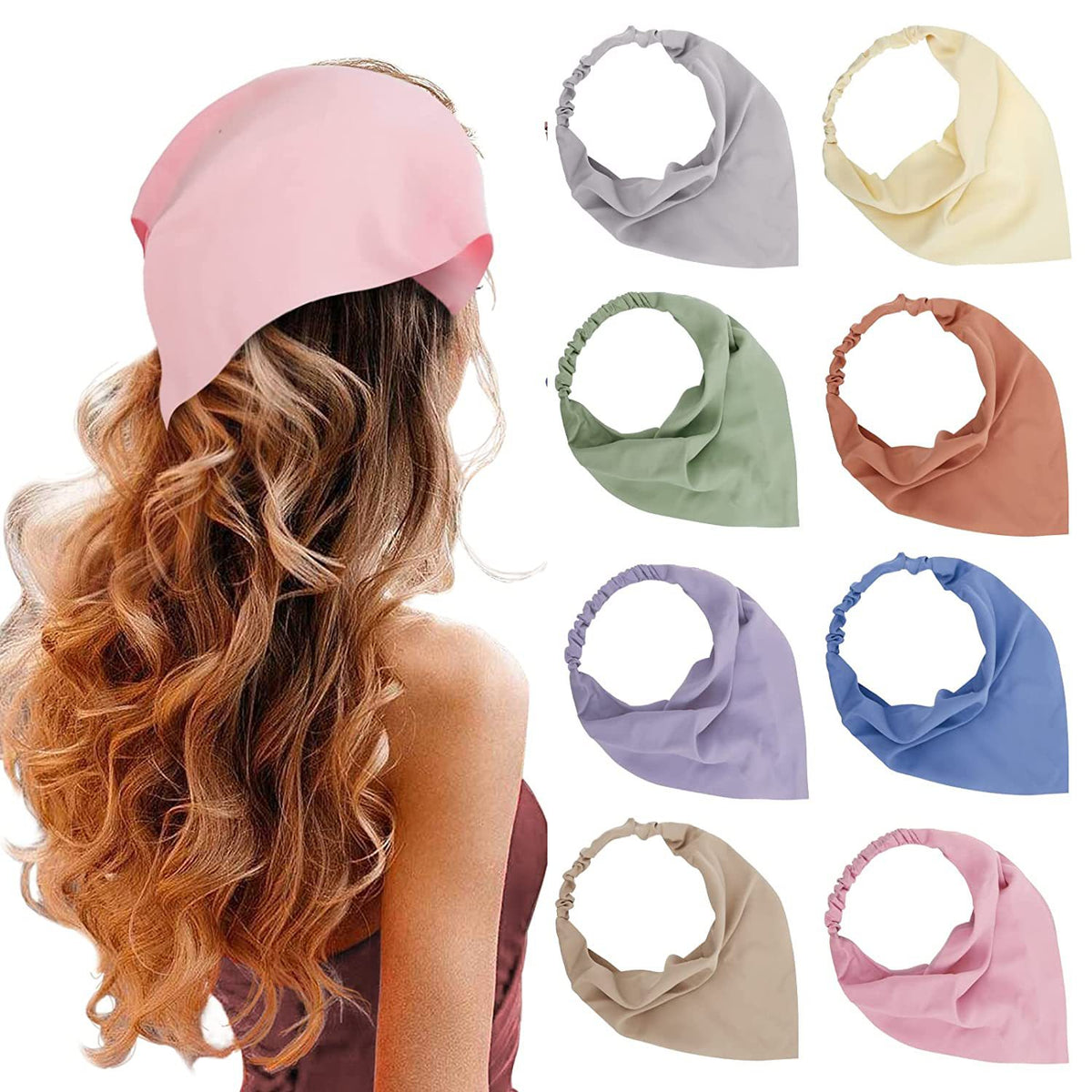 Solid Satin Bandana Head Scarf