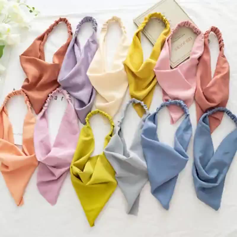 Solid Satin Bandana Head Scarf - view 1
