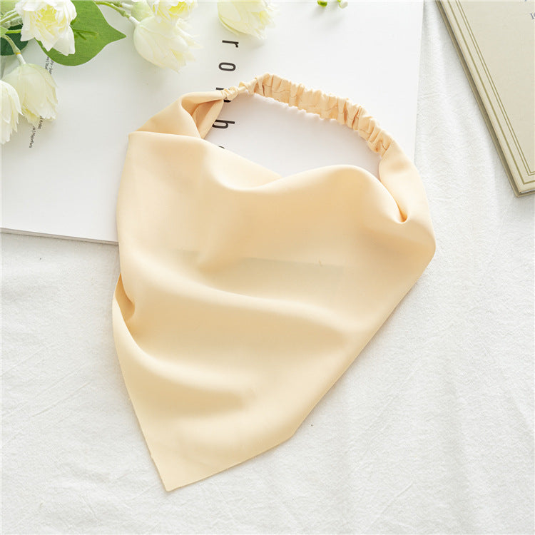 Solid Satin Bandana Head Scarf - off_white