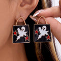 Ghost And Pumpkin Charm Dangle Earrings - NO-3