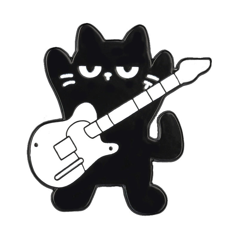 Sassy Cartoon Cat Enamel Pin Brooch - C2