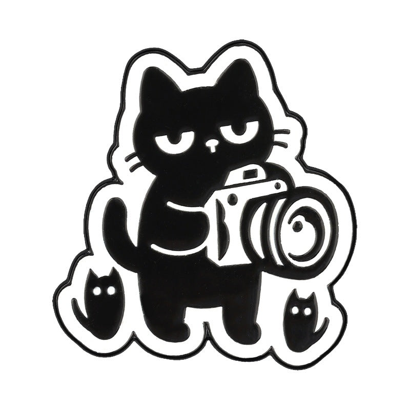 Sassy Cartoon Cat Enamel Pin Brooch - C3
