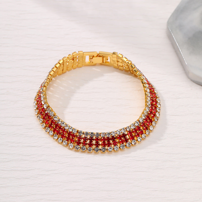 Pave Crystal Slim Tennis Bracelet - Color_06