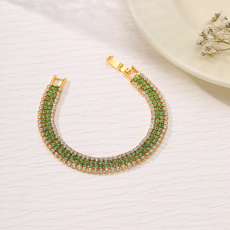 Pave Crystal Slim Tennis Bracelet - Color_09
