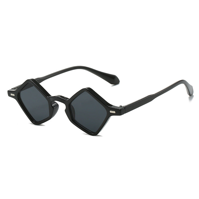 Geometric Triangle Mini Sunglasses - Black