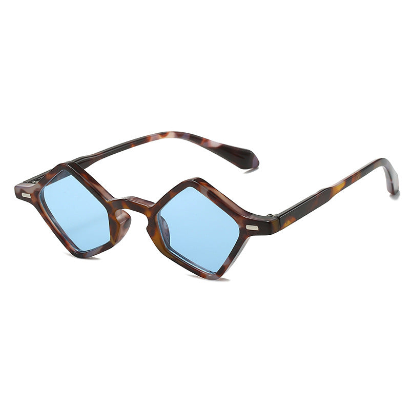 Geometric Triangle Mini Sunglasses - Leopard