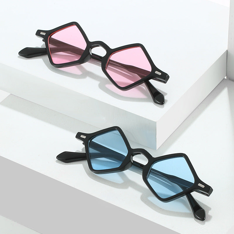 Geometric Triangle Mini Sunglasses - Leopard - 5