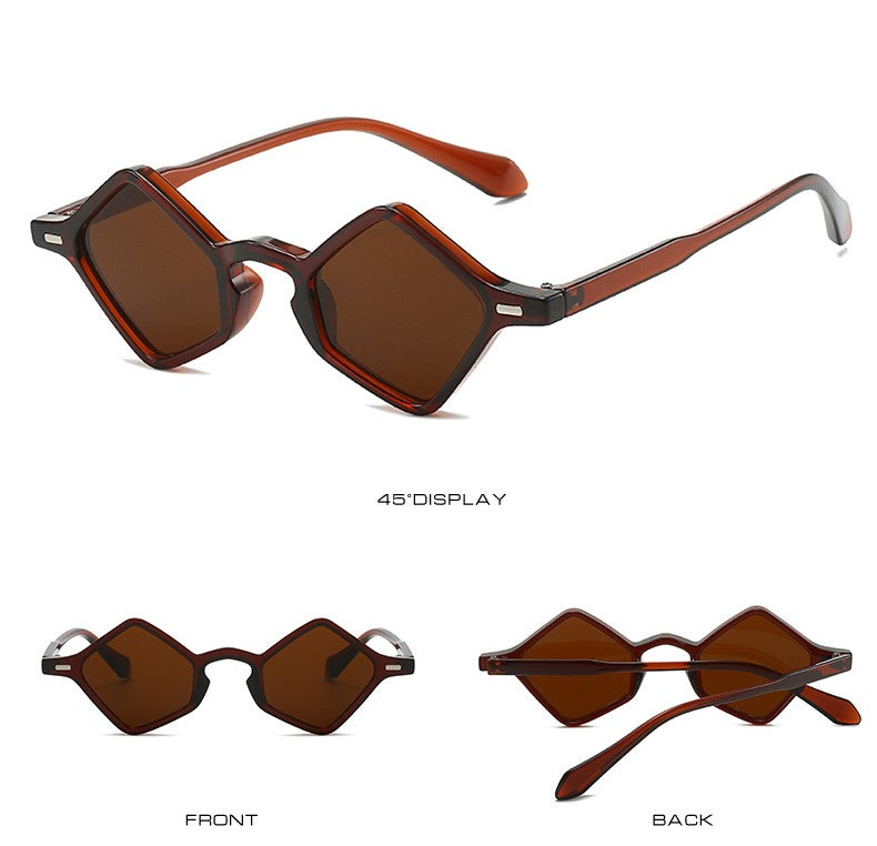 Geometric Triangle Mini Sunglasses - Tea - 2