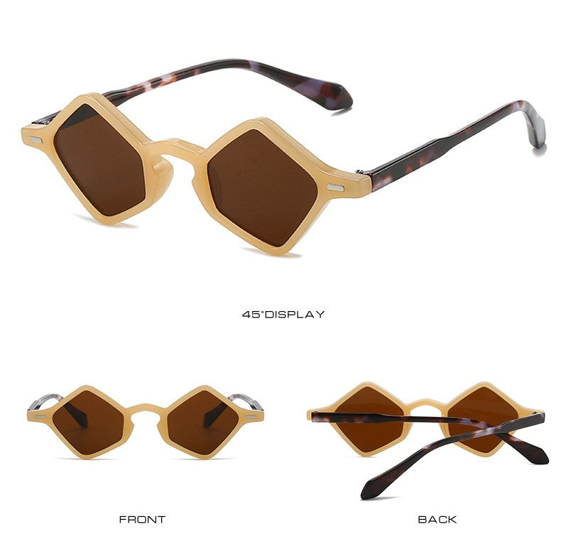 Geometric Triangle Mini Sunglasses - Yellow - 2