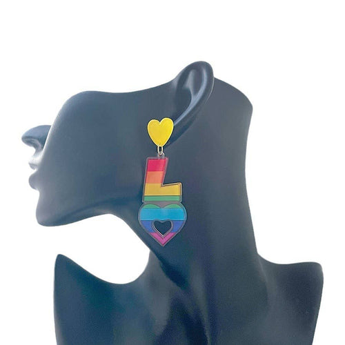 Acrylic Love Letter Statement Earrings