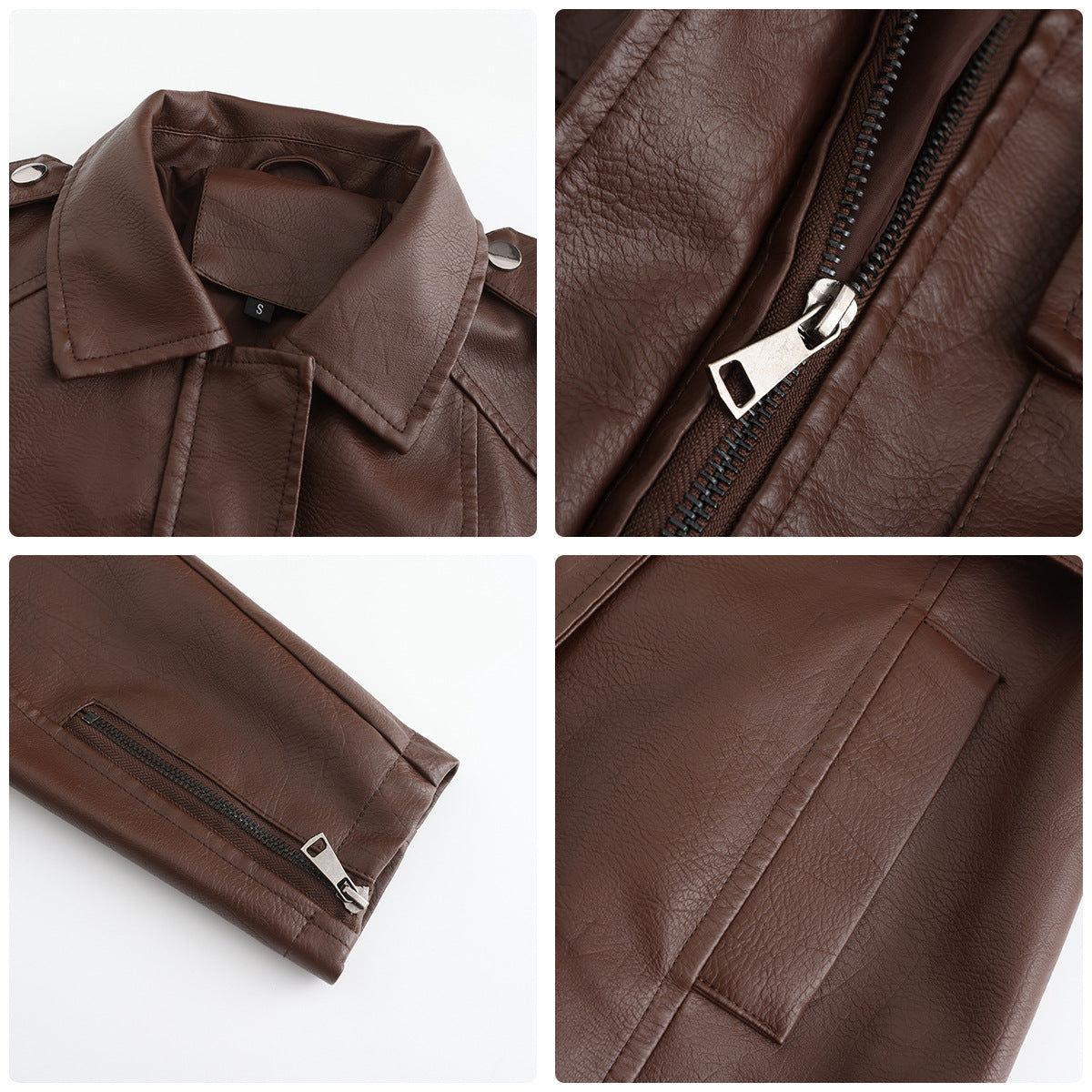 Belted Faux Leather Trench Coat - Camel - 1