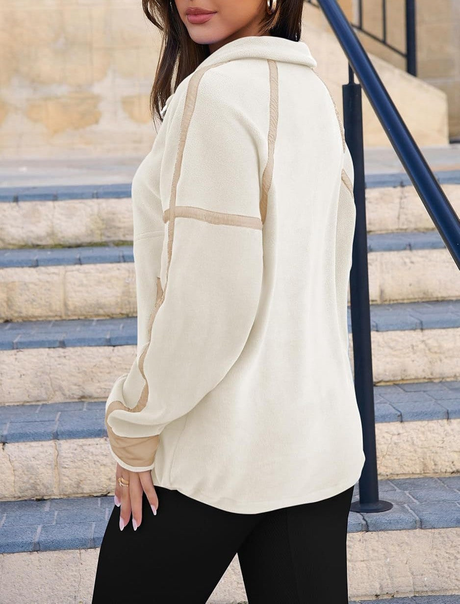 Quarter Zip Colorblock Pullover Sweatshirt - view 2