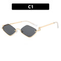 Slim Hexagon Lens Rimless Sunglasses - NO_01