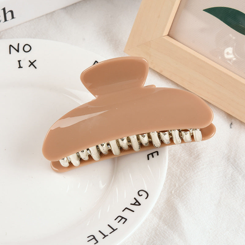 Jumbo Arc Hair Claw Clip for Updos - Camel